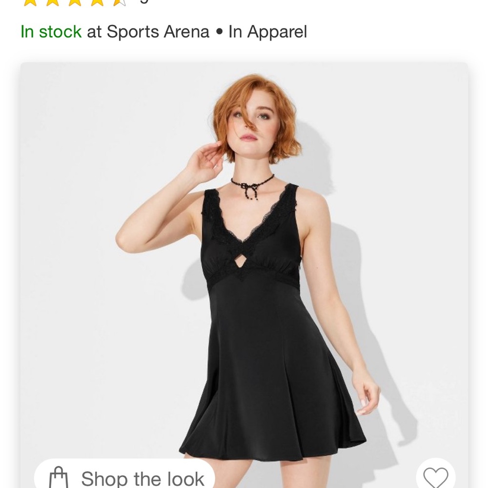 Wild Fable Black Slip Dress with Lacie neck line detail - Picture 5 of 6